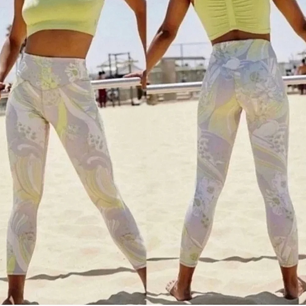 Free People Movement Wave Crush Legging in Bright Lime Combo - Picture 2 of 4